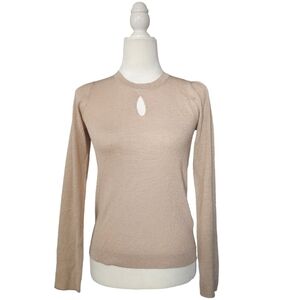 Hobbs London Women's Beige Marlena Shimmer Sweater Size XS